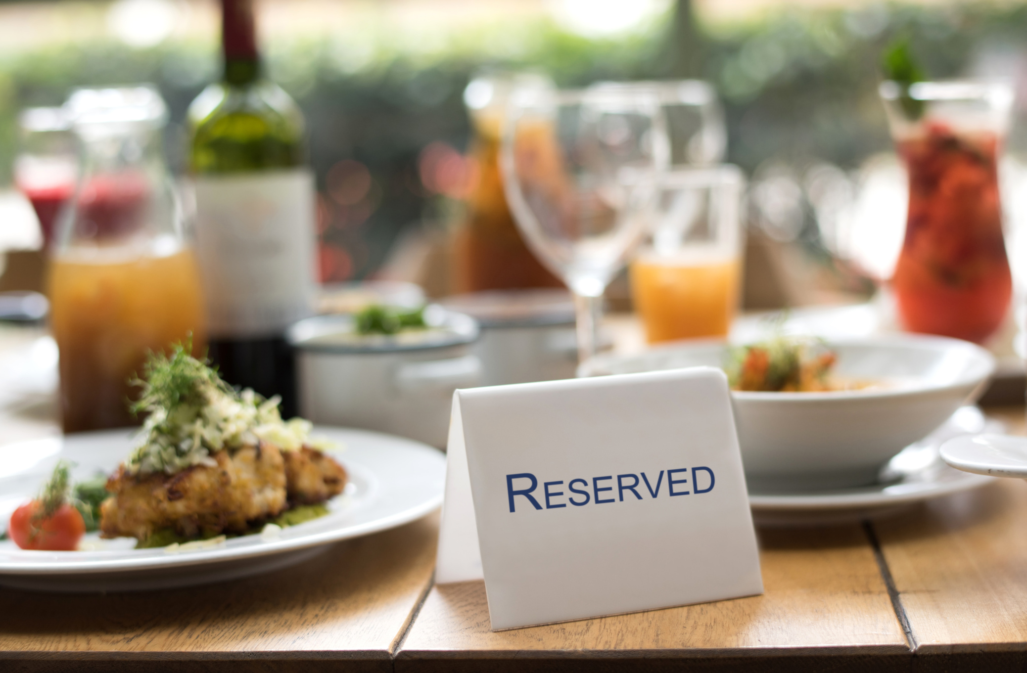 Reserved table at a restaurant